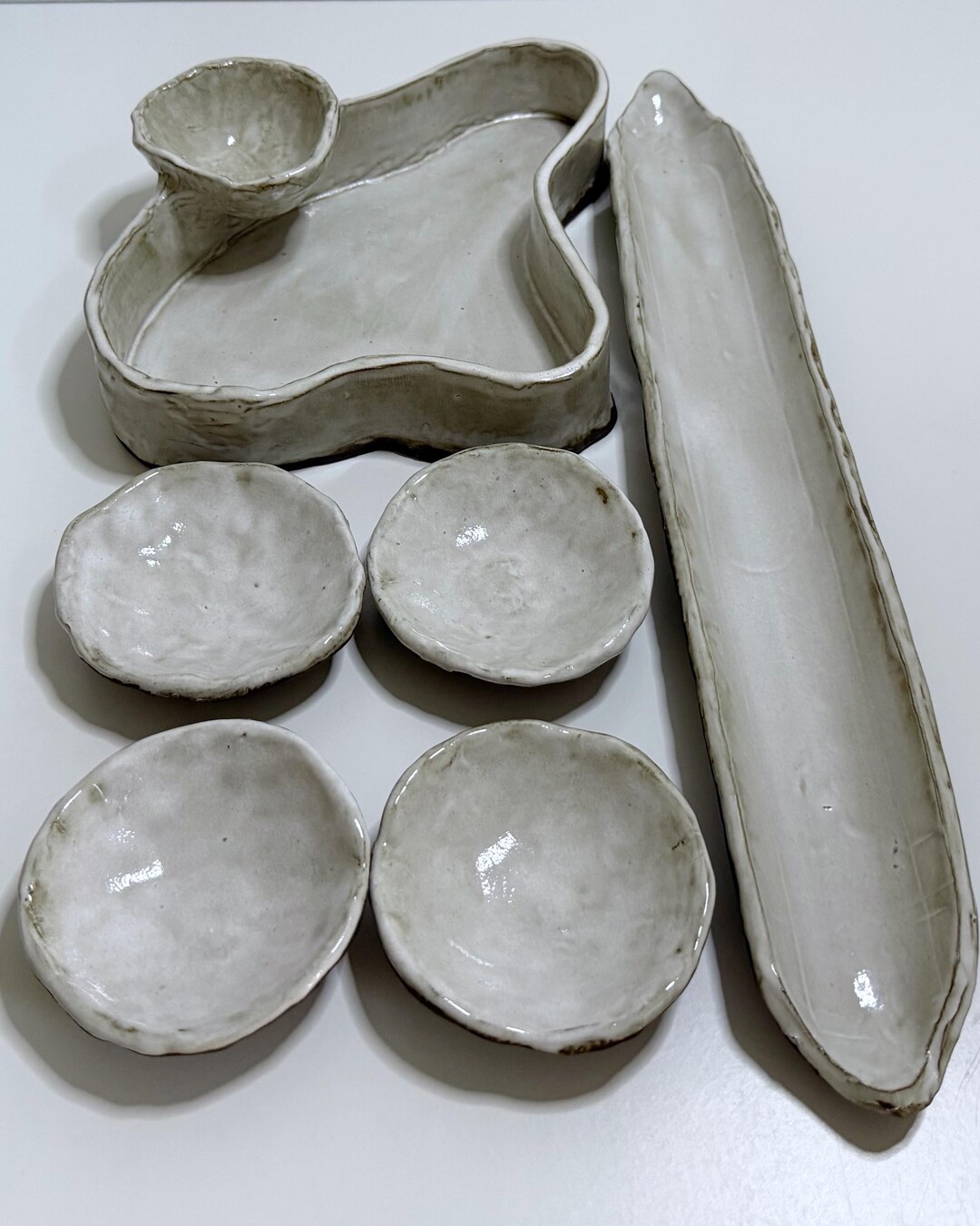 Stoneware Serving Set, Set of 6 ,tableware, Beachy Vibes, Color: Light ...