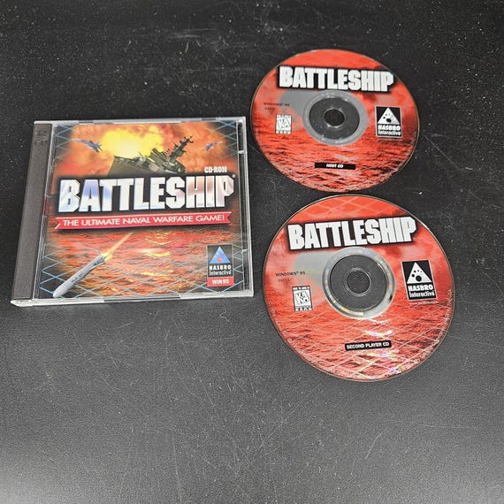 Vintage Battleship PC Game Cd-rom Windows 95 Hasbro 2 Disc Set