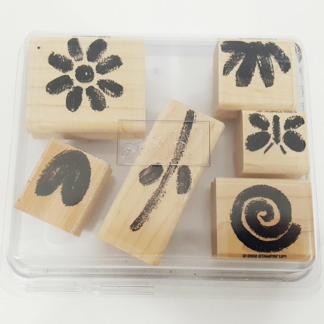 Stampin up Two Step Painted Garden 6 Pc Stamp Set 2002 Floral Flower ...