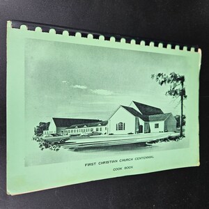 First Christian Church Recipe Cookbook 1976 Centennial Fundraiser Spiral Bound