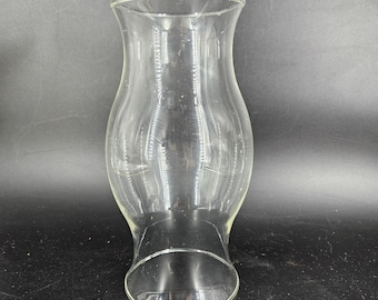 Clear Glass Hurricane Lamp Shade Chimney Tulip Replacement Curved Flared Rim