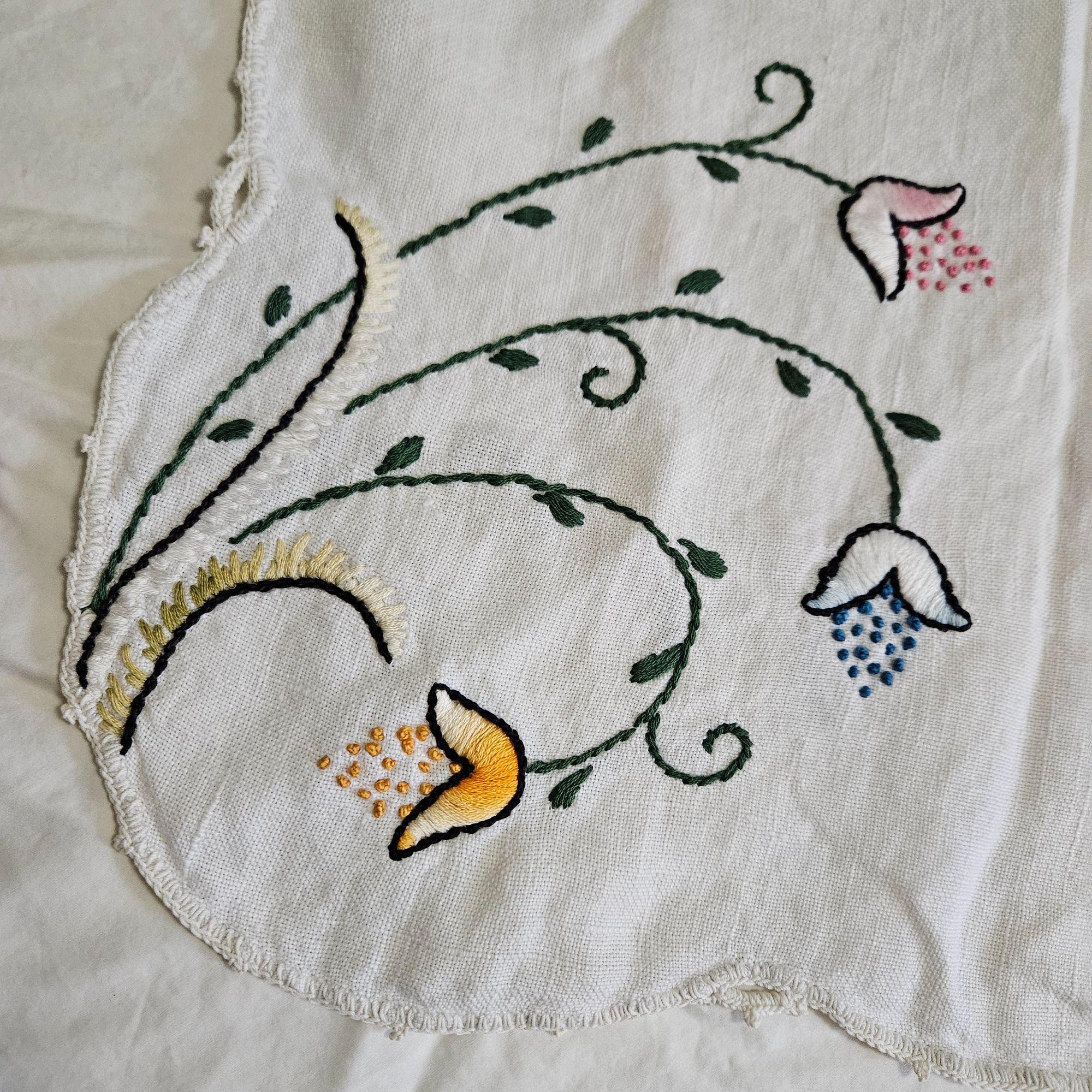 テーブルクロス スクエア ホワイト コットン 刺繍 花柄 布 リネン 32 