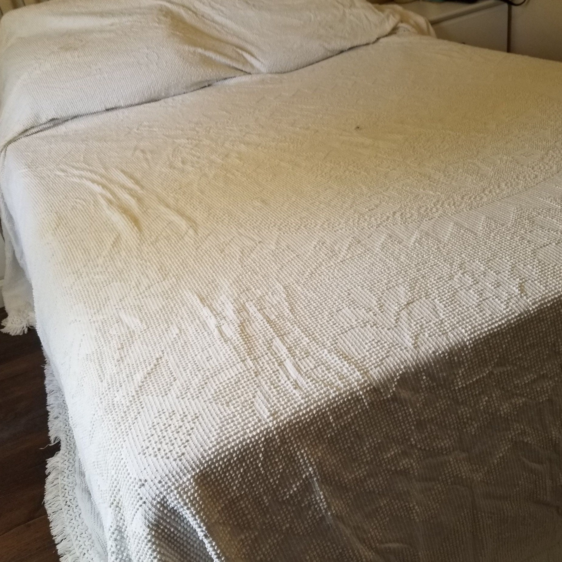 Vintage Chenille Hobnail Sun Flower King Bedspread Blanket Etsy