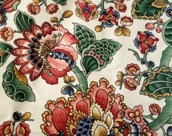 Burgundy Green Floral Upholstery Fabric Material Stanton English Garden 55" W by the Yard