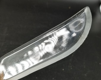 Cryst-O-Lite Depression Glass Knife Clear Fruit Cake Floral Handle 8.5"