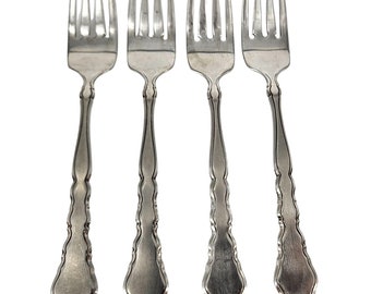 Oneida Community Satinique Forks Salad Artistry 4 Piece Flatware Stainless Steel