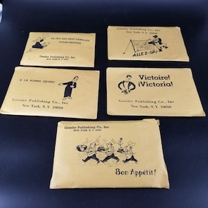 Vintage Französisch François Vokabeln Lernen Flash Kartenspiel Lot 5 1960