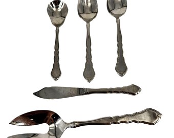 Oneida Community Serving Serve Flatware 5 Piece Spoons Spreader Stainless Steel