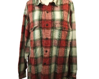 Patagonia Heren overhemd met lange mouwen, button-down flanel geruit groot