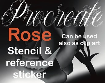 Tattoo Rose stencil + adesivo png