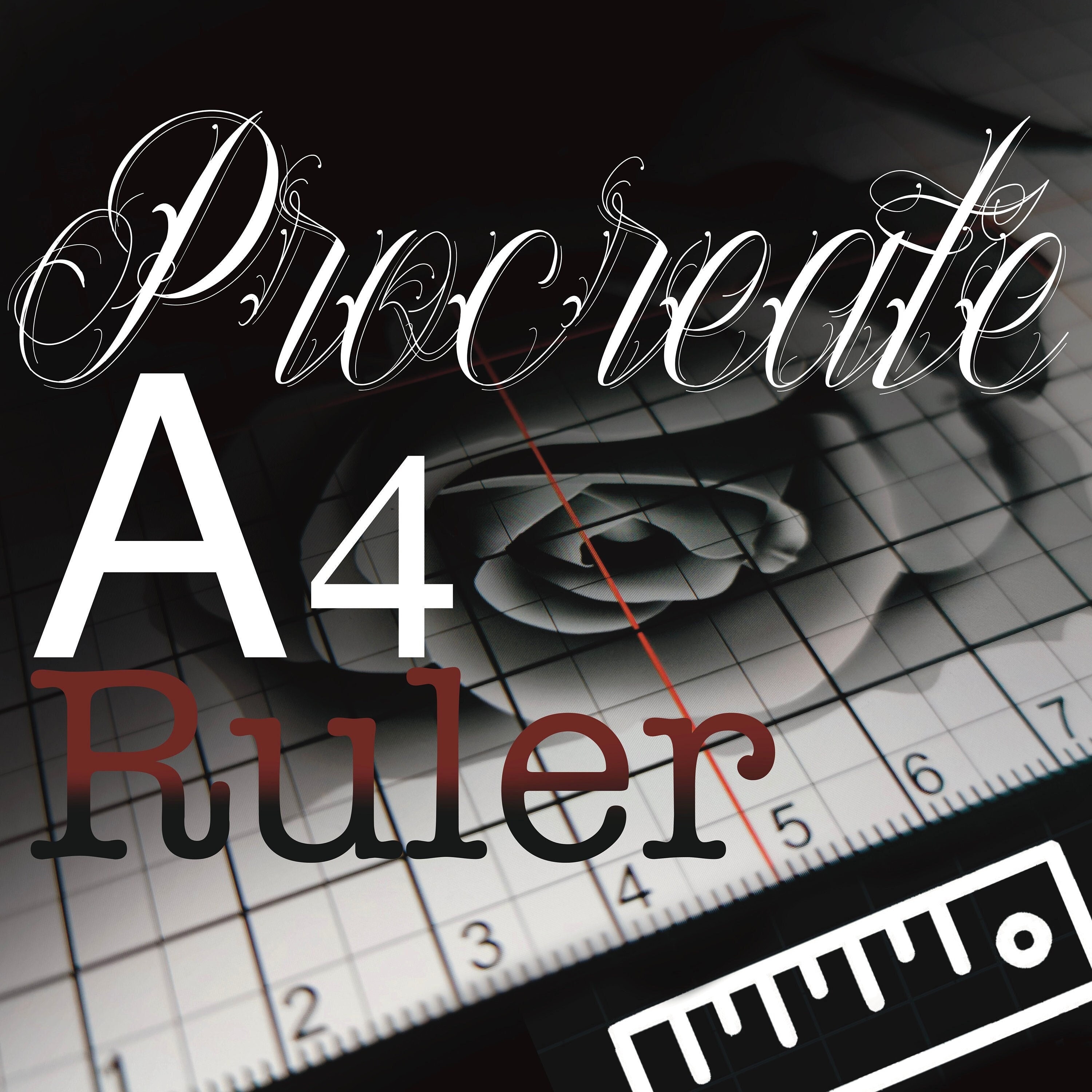 Regla digital A4 para Procreate y apps de diseño – Superposición de medición precisa para artistas y diseñadores