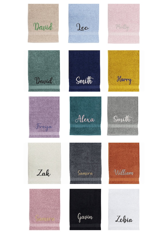 Personalised Embroidered Custom 100% Egyptian Cotton Supersoft Luxury Hand Bath Face Bath Sheet Quality Towels Gift Amazing Colours