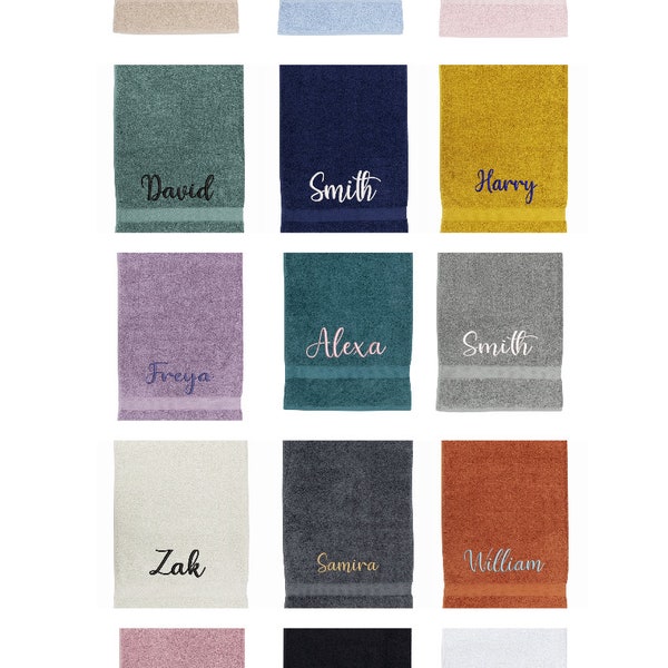 Personalised Embroidered Custom 100% Egyptian Cotton Supersoft Luxury Hand Bath Face Bath Sheet Quality Towels Gift Amazing Colours