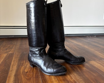 Vintage handgemaakte rijlaarzen voor dames, Hongaarse boho, maat 42