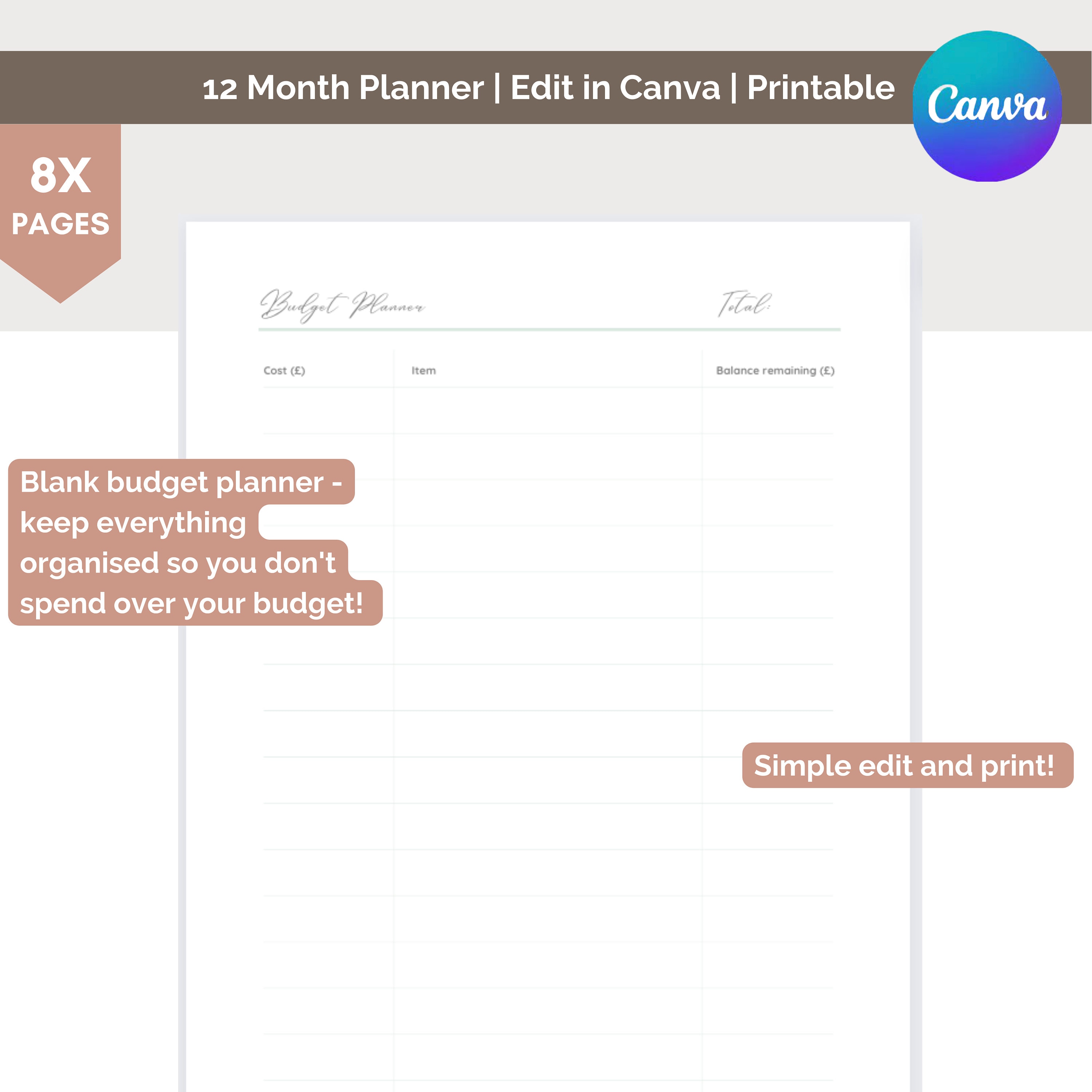 Printable Monthly Wedding Planner Wedding Timeline Template - Etsy UK