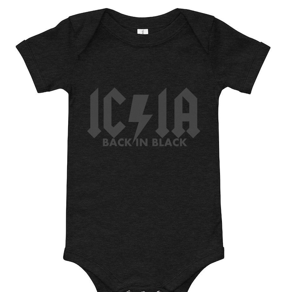 Iowa Hawkeyes Baby Onesie - Black/Gray IC/IA Short Sleeve