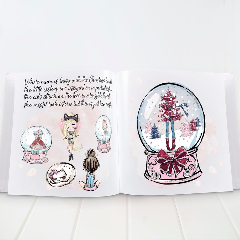 Personalised Christmas Eve Book for Girl Sisters Custom Xmas Childrens Book Baby Girls Xmas Gift