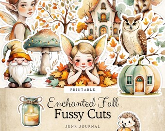 Enchanted Fall Fussy Cuts | 36 Whimsical Autumn Ephemera for Junk Journals, Scrapbooking & Paper Crafts