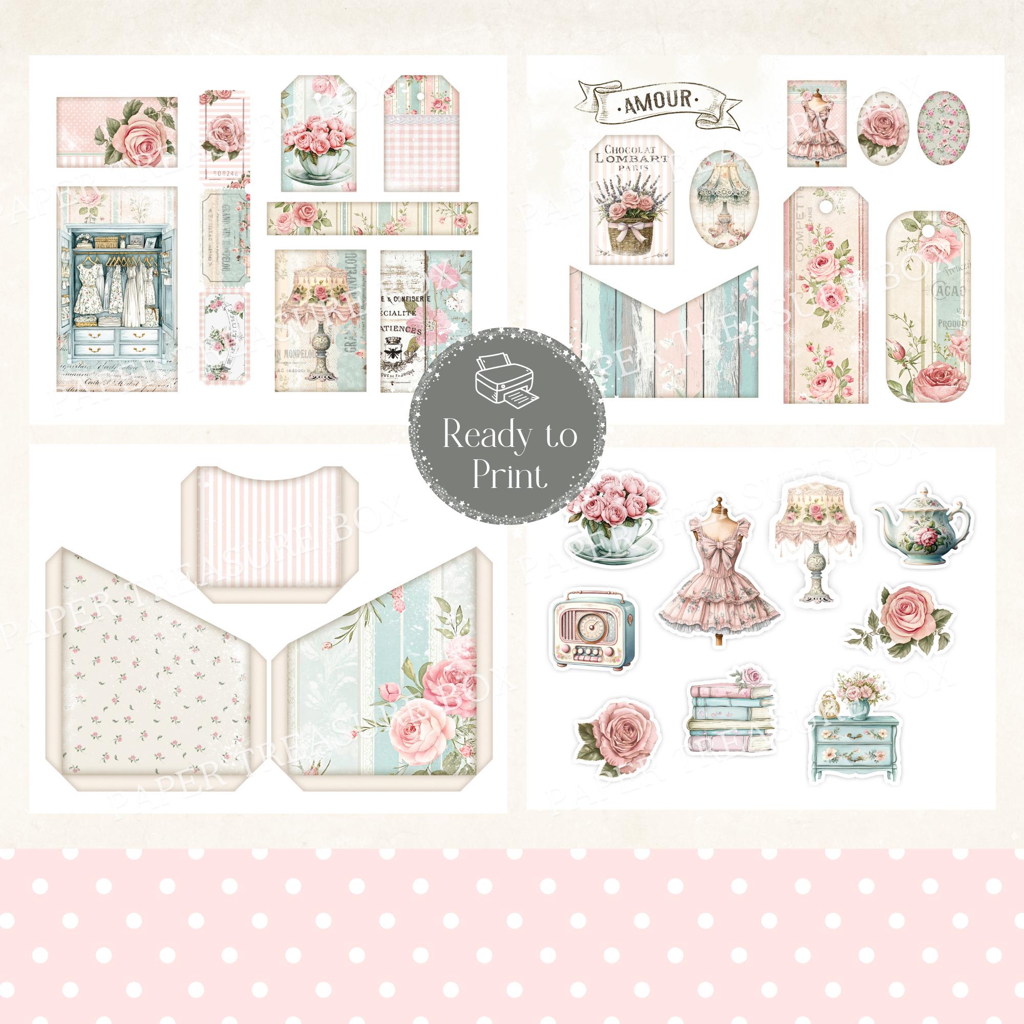 Shabby Chic Loaded Pocket Tag | Vintage Rose Loaded Tag Kit | Vintage ...