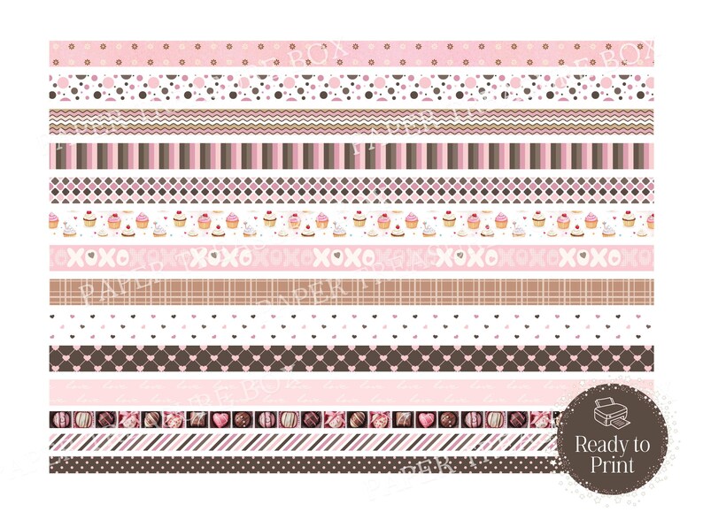 Printable Washi Tape | Faux Washi Paper Strips | Junk Journal Ephemera ...