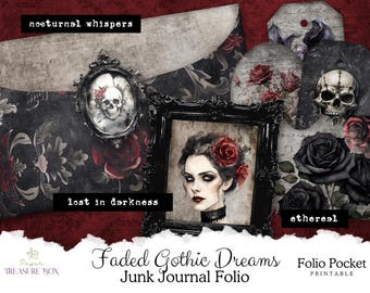 Gothic Vintage Junk Journal Ephemera Kit for Halloween Scrapbooks and Paper Crafts