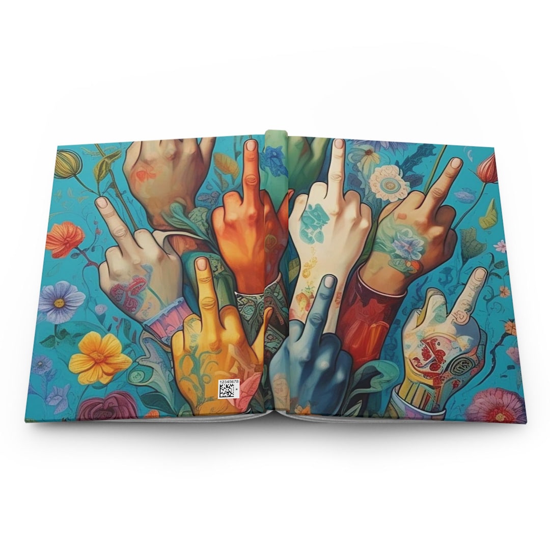 Funny Flipping Fingers Hardcover Journal, Rude Offensive Notepad ...
