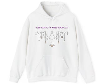 Bejeweled Inspired Hooded Sweatshirt, Jewel Pattern Pullover, Rhinestone Design Jumper, Sparkling Gemstone Hoodie, Glam Crystal Sweatshirt,