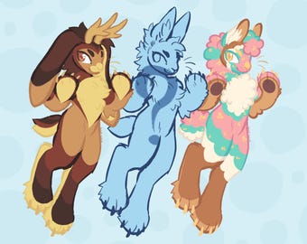 Mystery Jackalope Rabbit Custom Furry Adopts