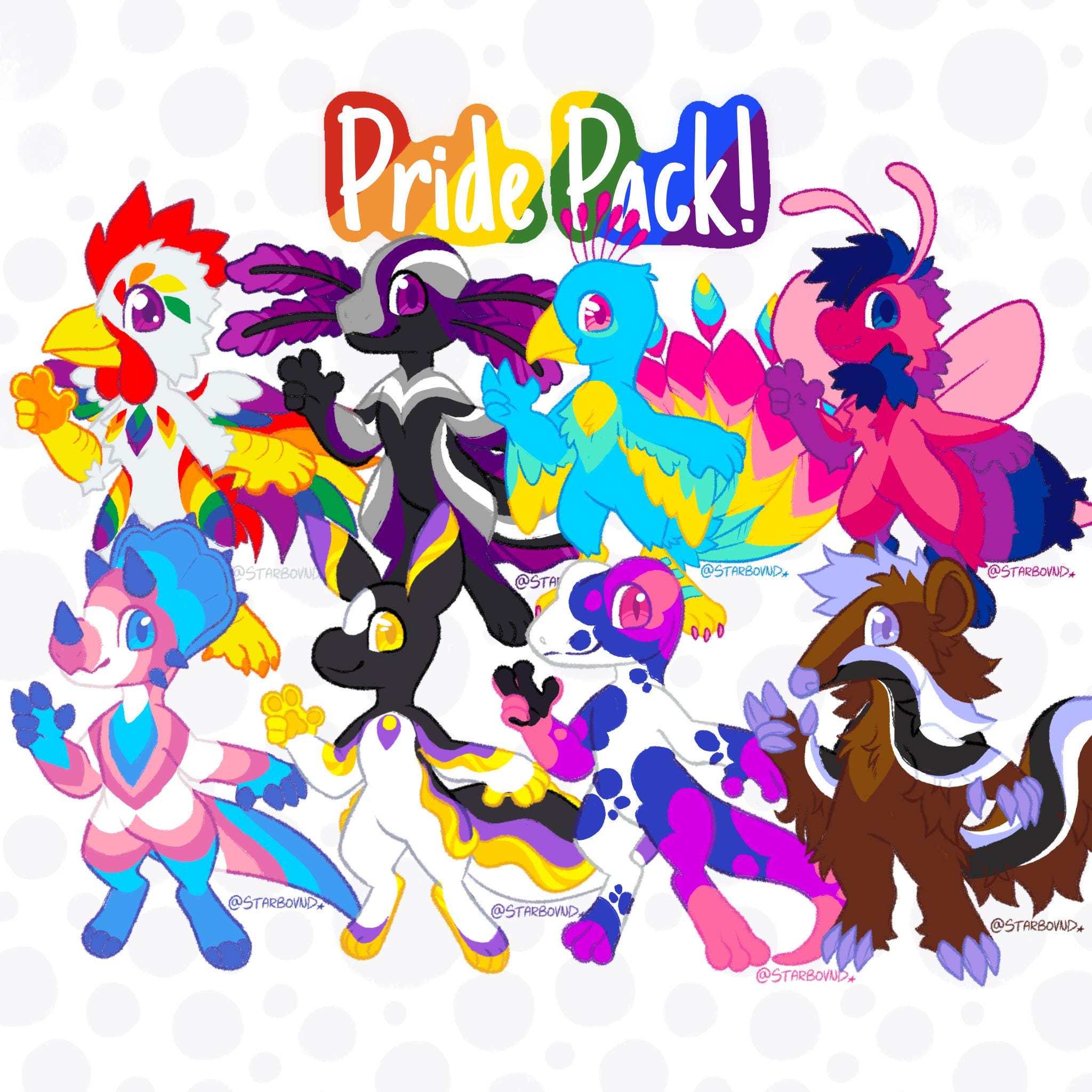 Pride Pack Furry Character Adopts