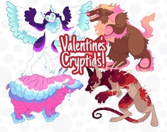 Valentine’s Cryptids Monster Furry Character Adopts