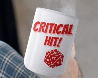 Critical Hit! Coffee Mug 15oz, Premium Quality Gift for Your Favorite RPG Player