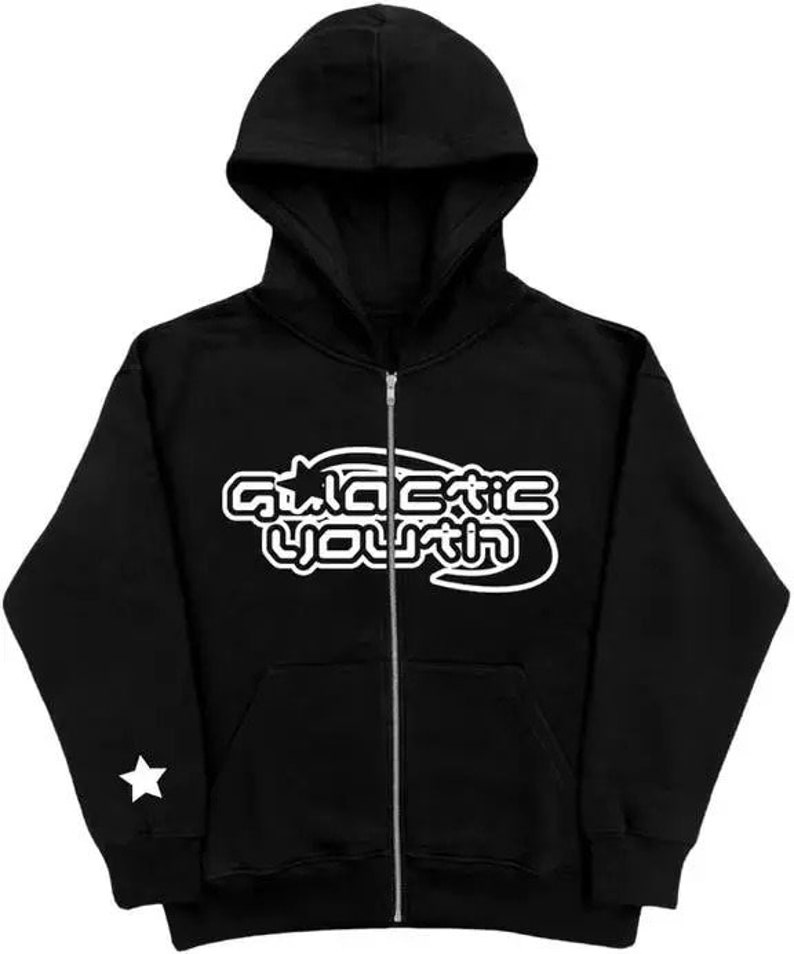 Star galactic Youth Zip up Hoodie Y2k Harajuku in - Etsy UK