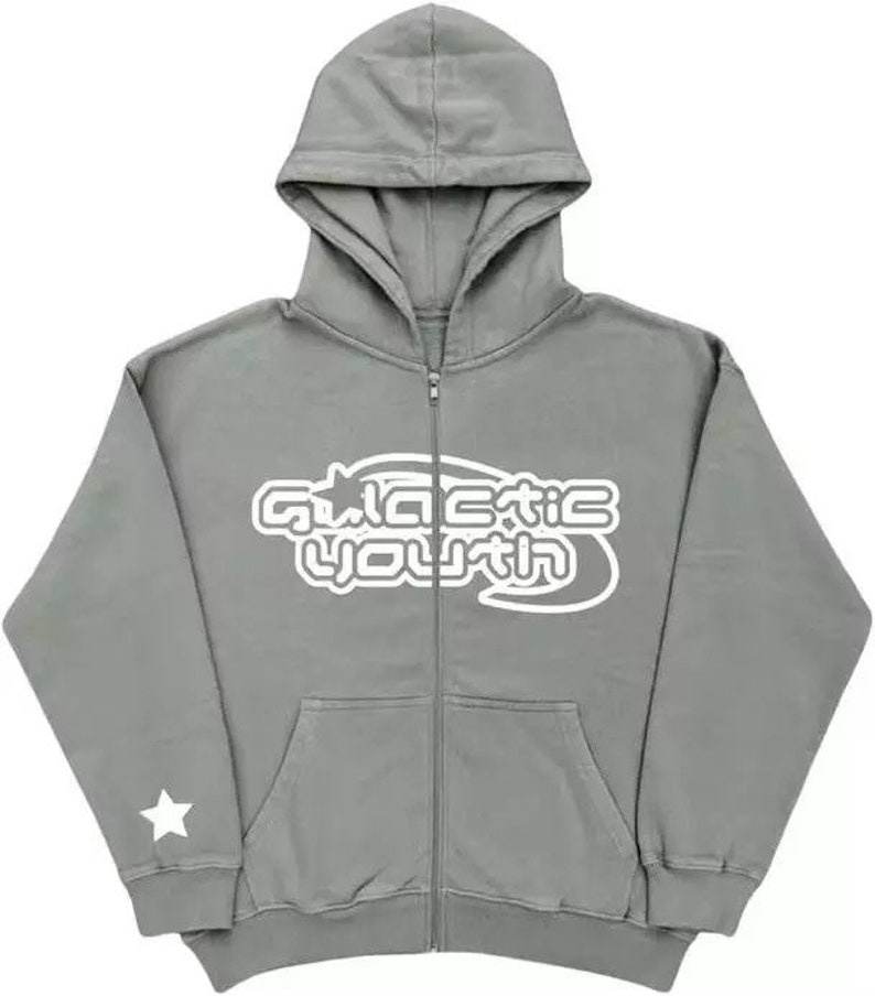 Star galactic Youth Zip up Hoodie Y2k Harajuku in - Etsy UK