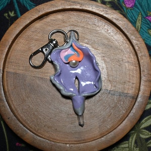 Gray and Lavender Yoni Keychain