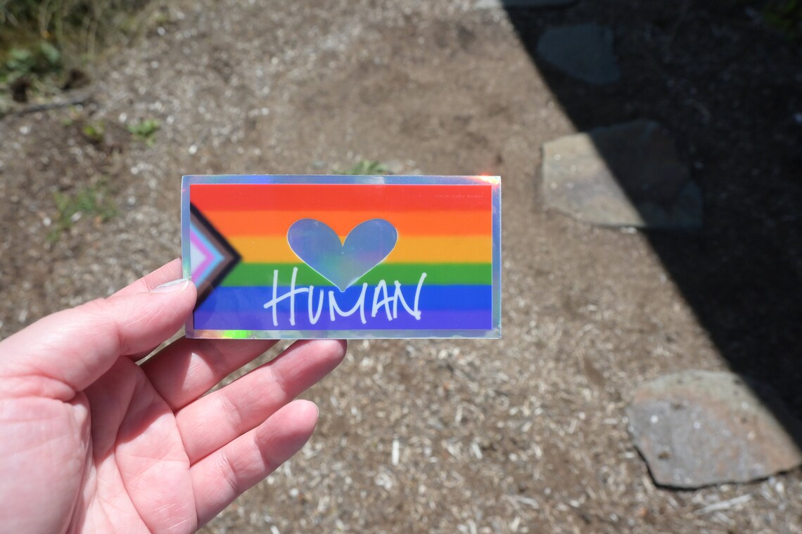 Human Sticker (holographic, Pride Sticker) - Etsy