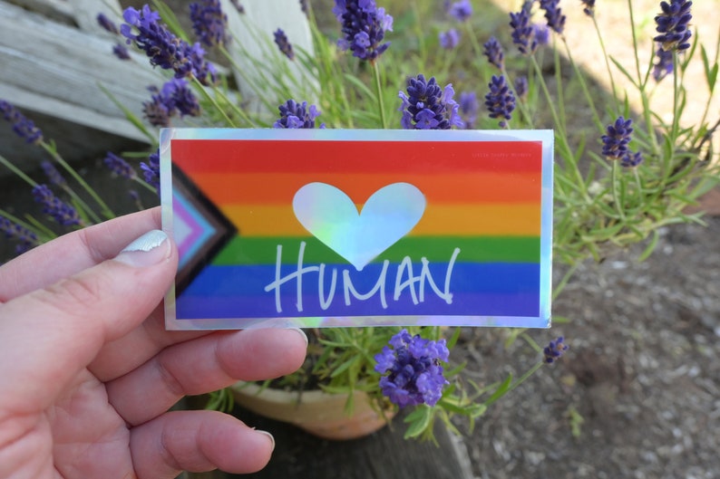 Human Sticker (holographic, Pride Sticker) - Etsy