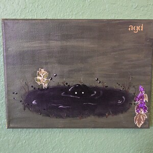 The Dread, canvas painting, canvas art, 9x12&quot;, wall hanging, wall decor, therapy, psychology, dark art, acrylic paint, mixed media