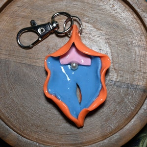 Blue and Orange Yoni Keychain