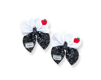 Back to School Notebook Pigtail Hair Bows, Composition Notebook Piggies, First Day of School Pigtail Bows, Back to School Pigtail Hair Bows