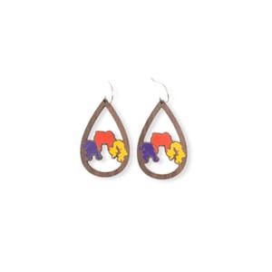 Halloween Earrings, Halloween Witch Earrings, Wooden Dangle Earrings, Halloween Dangle Earrings