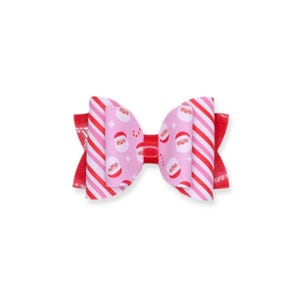 Pink Santa Hair Bow, Santa Hair Bows, Pink Christmas Hair Bows, Christmas Santa Hair Bow, Christmas Hair Bows
