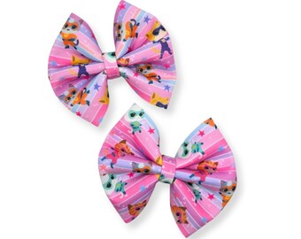 Kitties Pigtail Bows, Hero Kitties Pigtail Bows, Kitties Birthday Party
