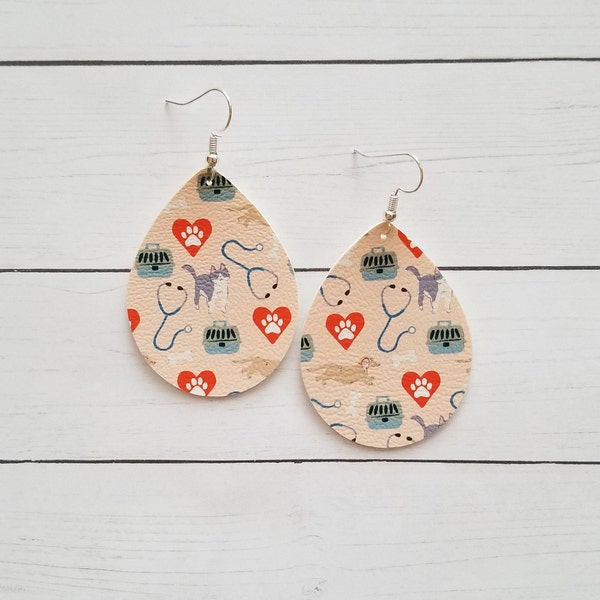 Veterinarian Earrings, Vet Tech Earrings, Veterinarian Novelty Earrings, Veterinarian Gift, Vet Receptionist, Vet Tech Gift