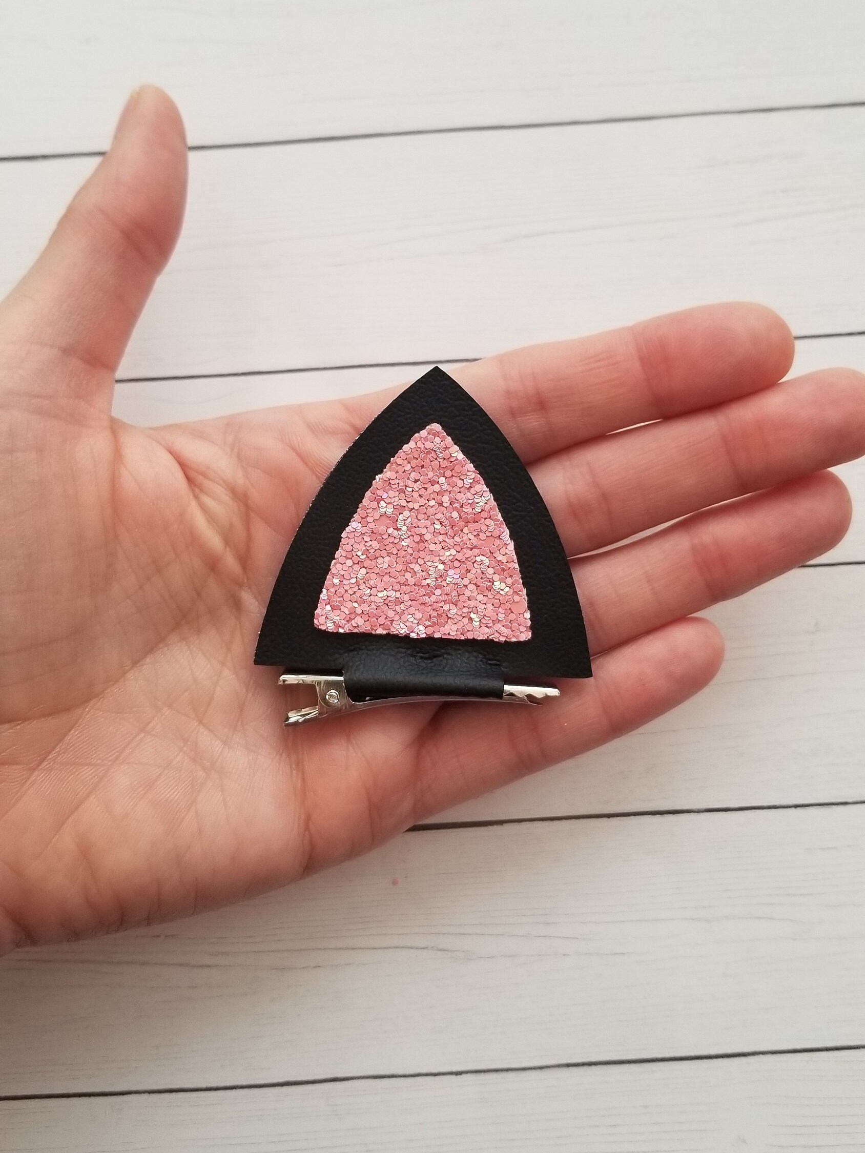 Black Cat Ears Black Cat Clip on Ears Cat Ear Hair Clips Etsy