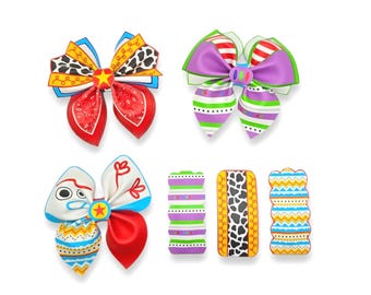 Toys Hair Bows, Toys Snap Clips, Cowgirl Hair Bow, Space Toy Hair Bow