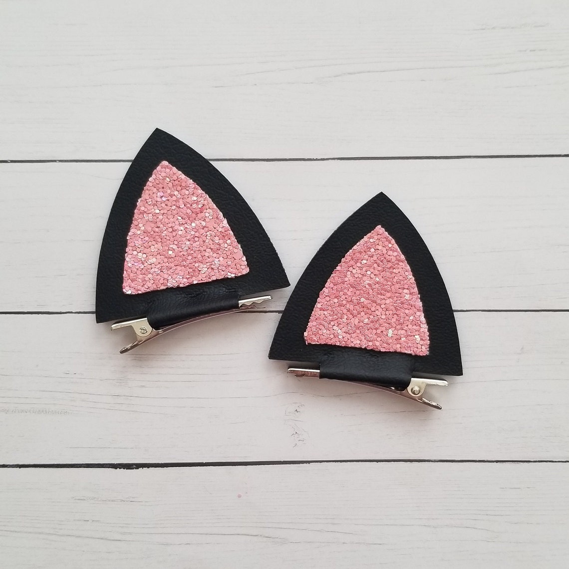 Black Cat Ears Black Cat Clip on Ears Cat Ear Hair Clips Etsy