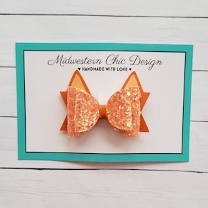 Orange Dog Ears Hair Bow, Orange Heeler Dog Nylon Headband, Orange Dog Baby Headband, Orange Dog Costume