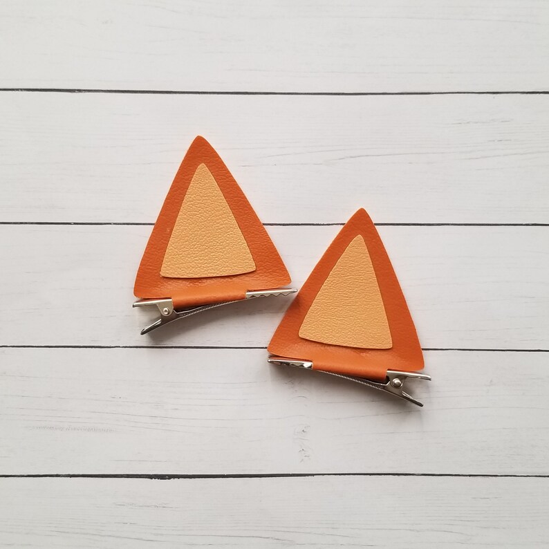 Orange Dog Ears Orange Dog Hair Clips Orange Dog Hair Bows Etsy