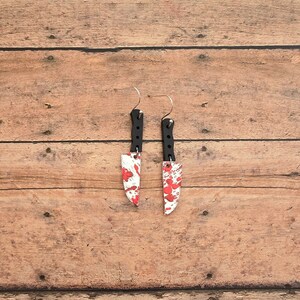 Bloody Knife Earrings, Horror Earrings, Halloween Earrings