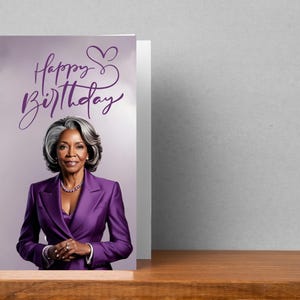 Cartão de aniversário para mulher afro-americana